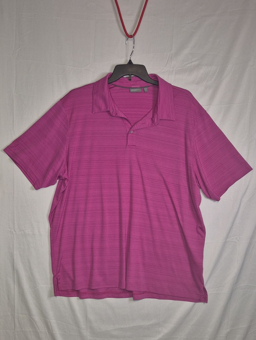 Ashworth Men's Pink Short-Sleeve Polo Shirt